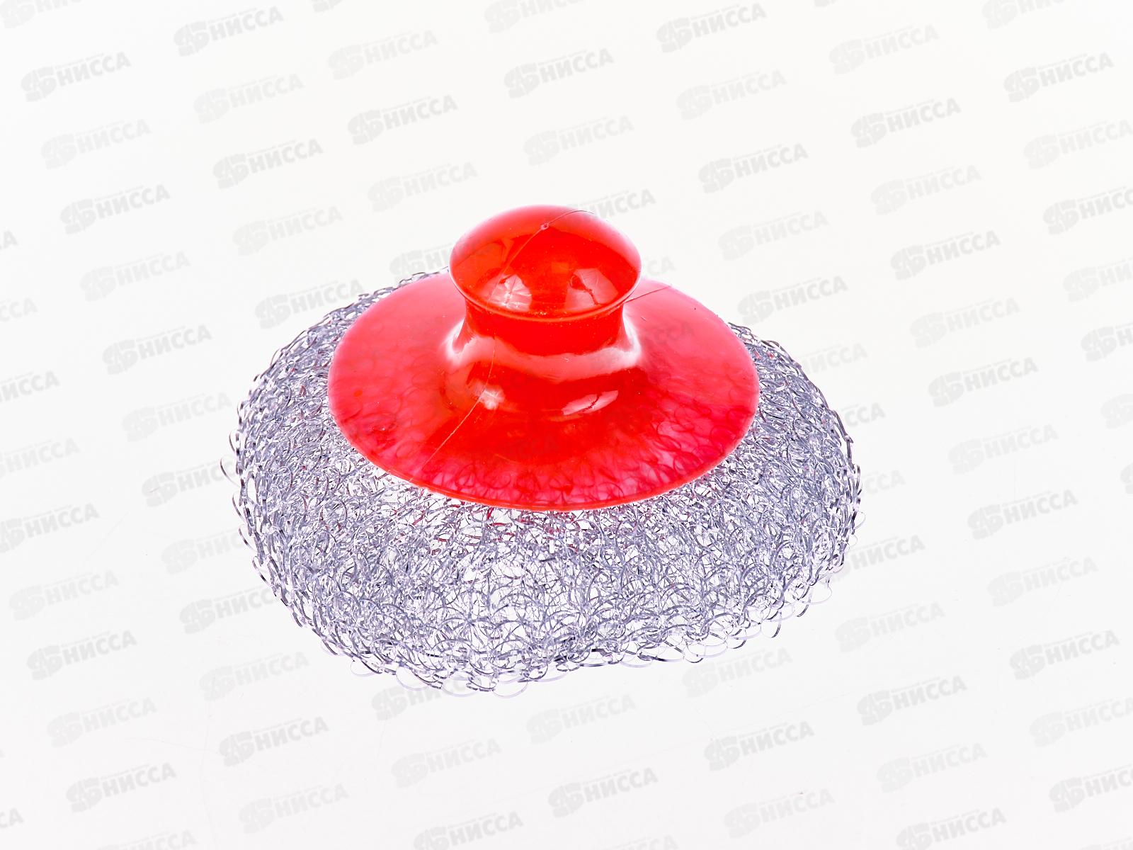 Губка для посуды металлическая,с ручкой,20гр, 12шт AL-4657 *50