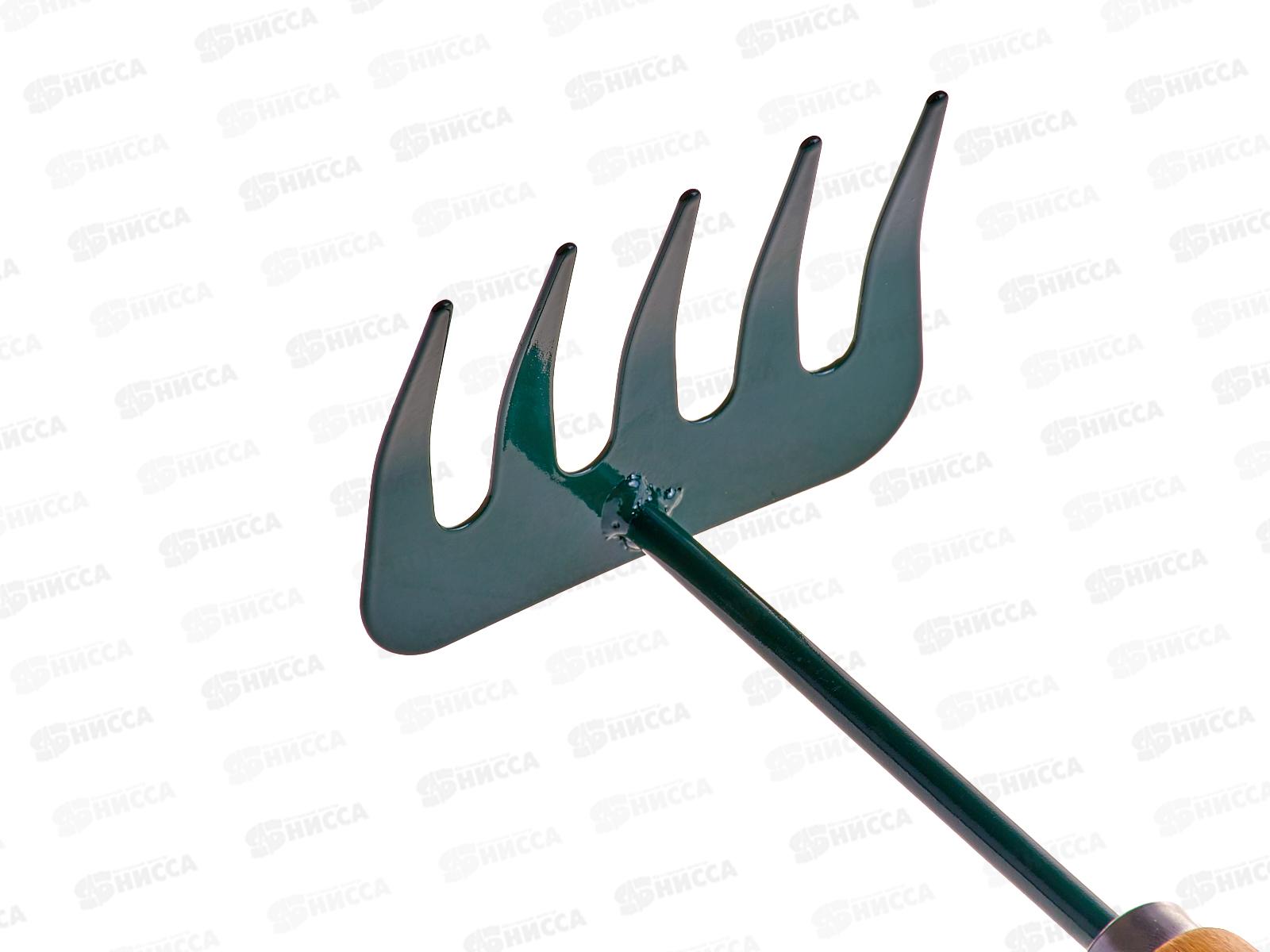 Грабли-мотыга цветочные с деревянной ручкой 31см, AL-4548 *120