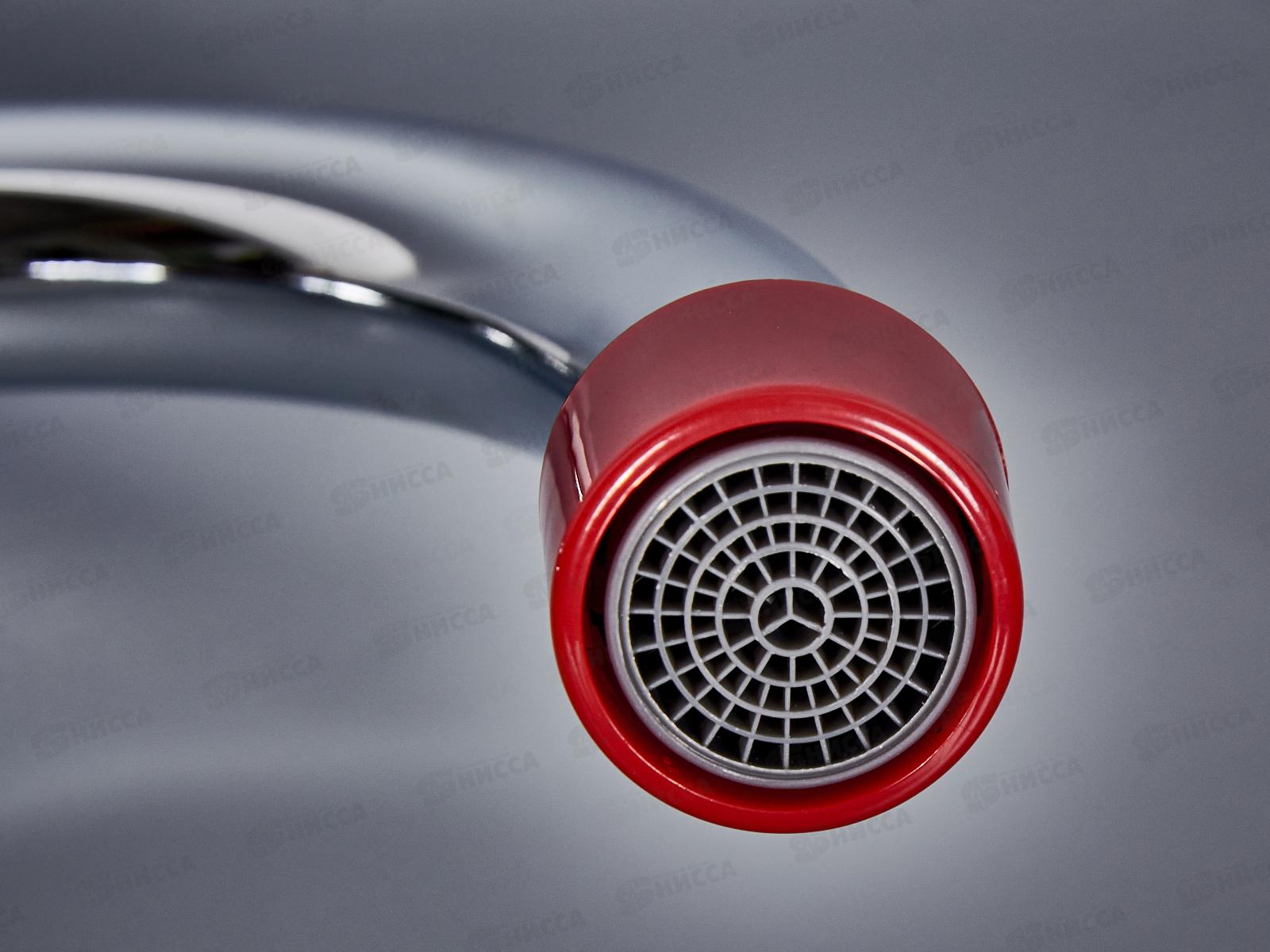 Смеситель для кухни ЭВЕРЕСТ высокий В59-071C, красный