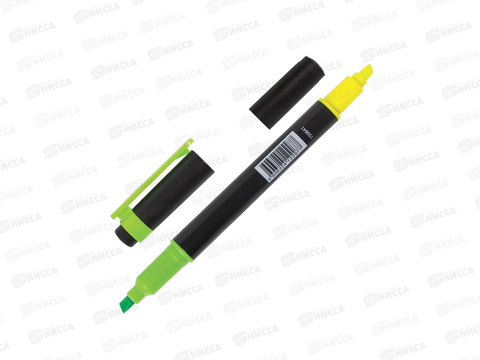 Маркер текстовый BRAU, двухсторонний , скошенный , лимон/зеленый ,150841 *12