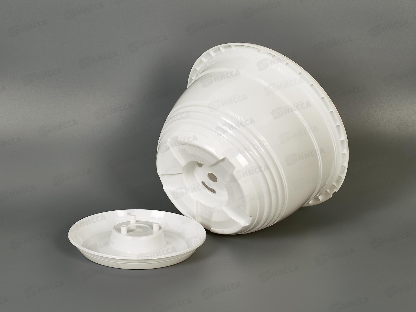 Горшок для цветов Глория 4,2л Белый, D25, с поддоном