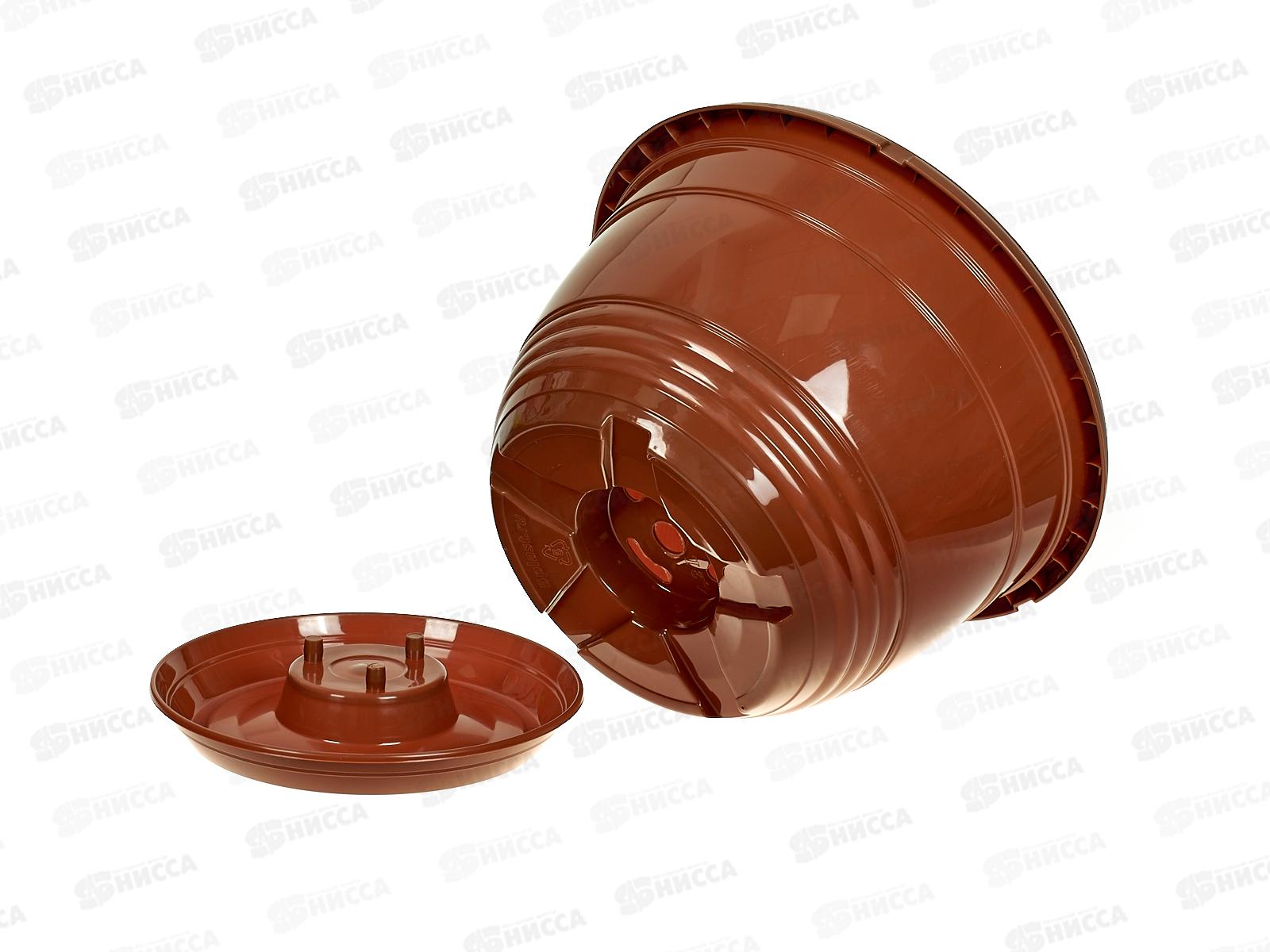 Горшок для цветов Глория 4,2л Терракотовый, D25, с поддоном