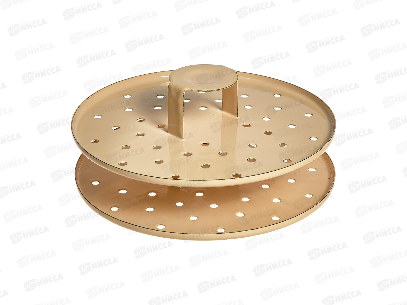 Мантоварка 7,5л декорированная палевая 2 вставки с пластм кнопкой С1720.3п  *2