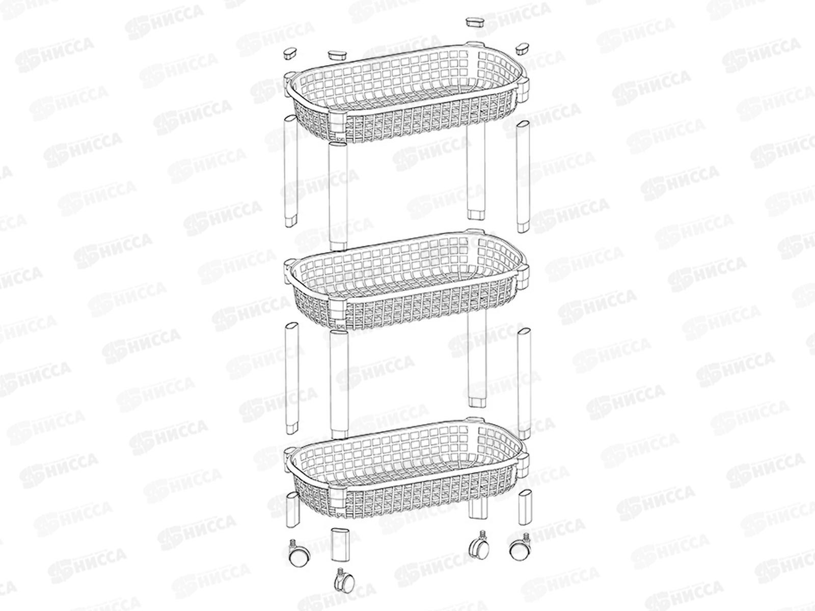 Полка овощная 3-х секционная Белый  2730М *4