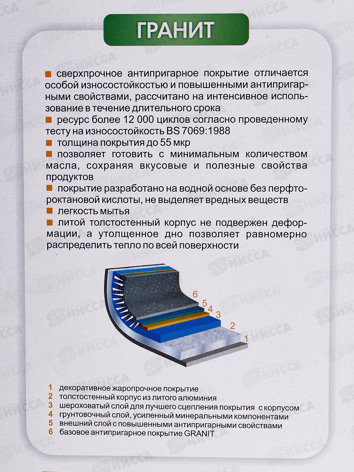 Жаровня 2,4л  антипригарное покрытие Гранит 32701 *7