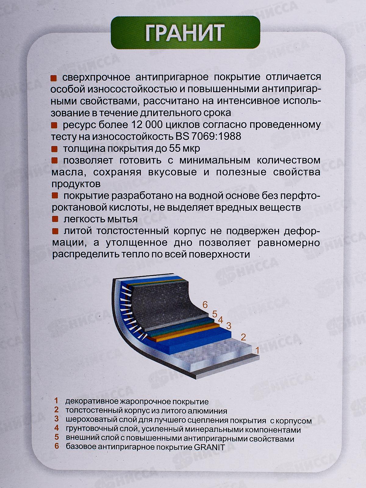 Жаровня 4л антипригарное покрытие Гранит 34701 *7