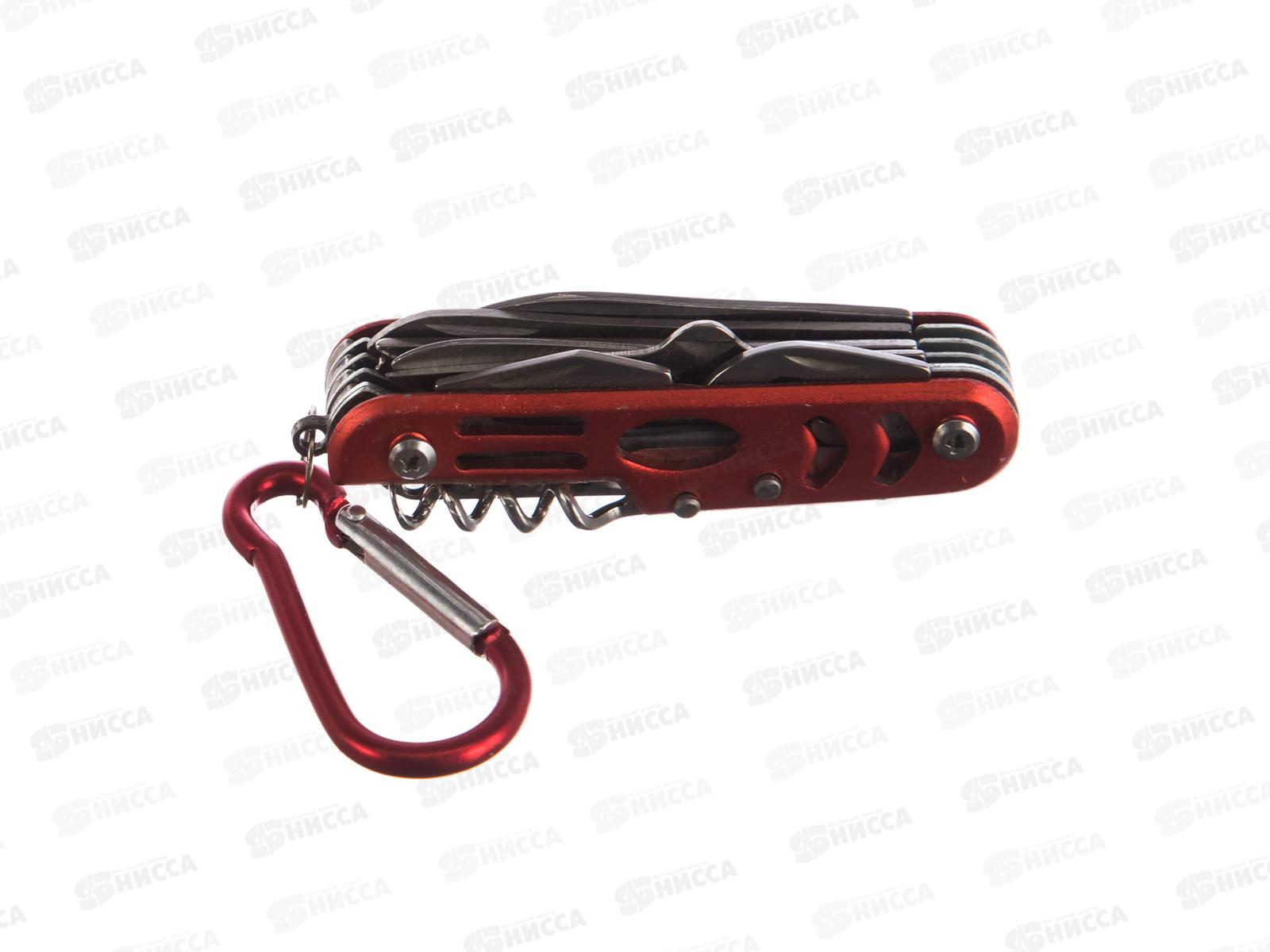 Мультитул Следопыт 12предметов, с карабином, на блистере, MT-03 *240