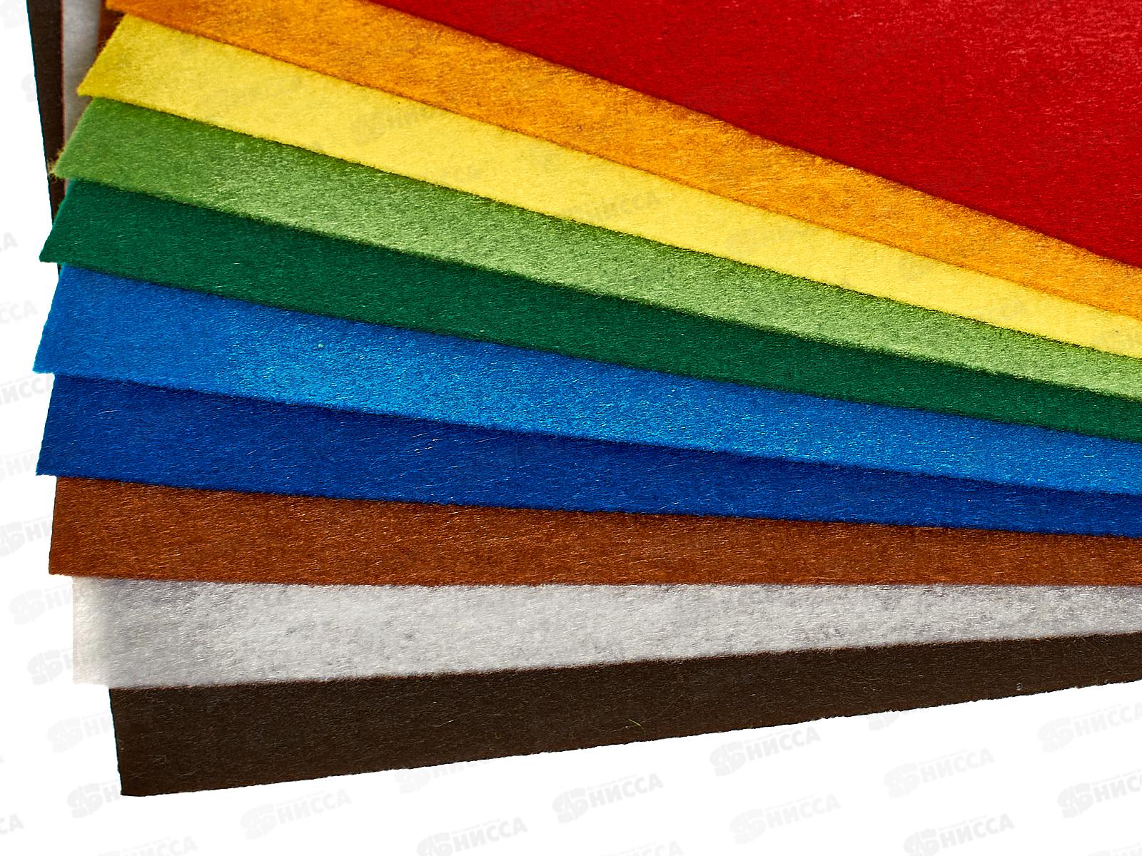 Цветной фетр BRAU 10 листов,10 цветов ,210*297,660088*20