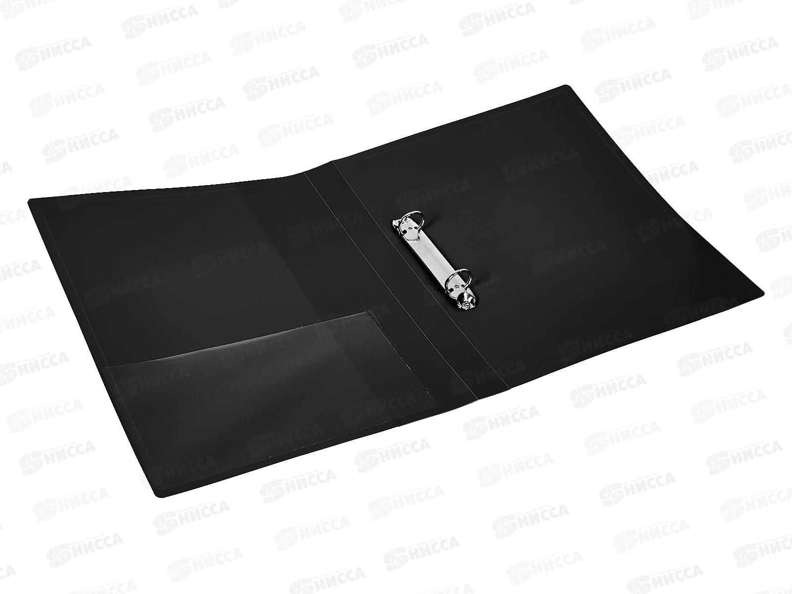 Папка на 2-х кольцах 27мм А4 Бюрократ черная, 816521 *20