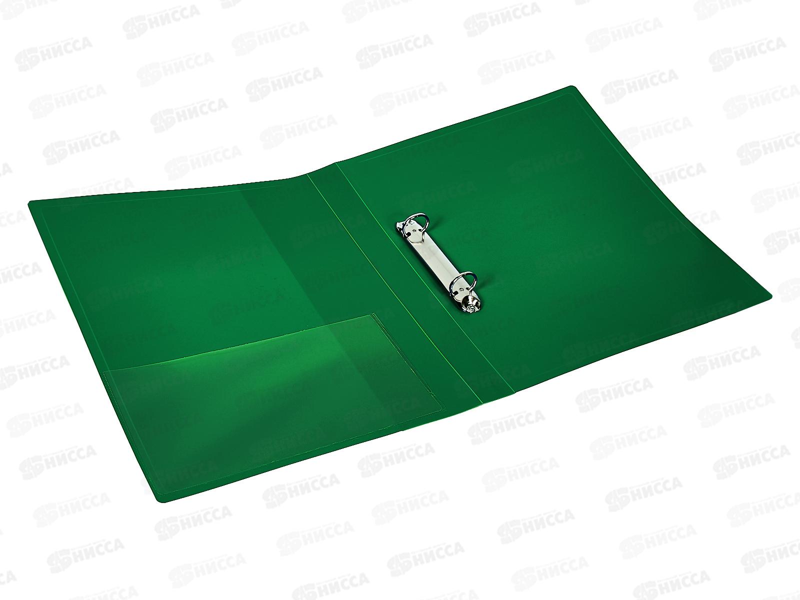 Папка на 2-х кольцах 27мм А4 Бюрократ зеленая, 816524 *20