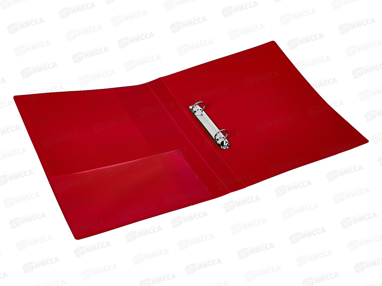 Папка на 2-х кольцах 27мм А4 Бюрократ красная, 816525 *20