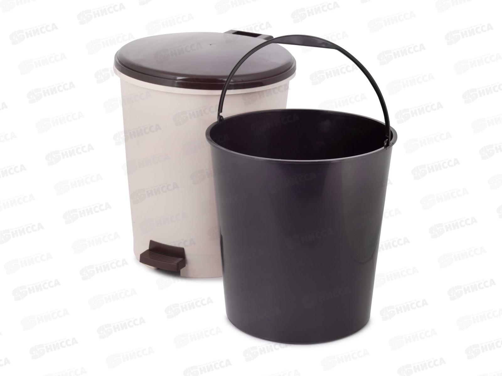 Ведро с педалью 12л слоновая  кость М6805 *2