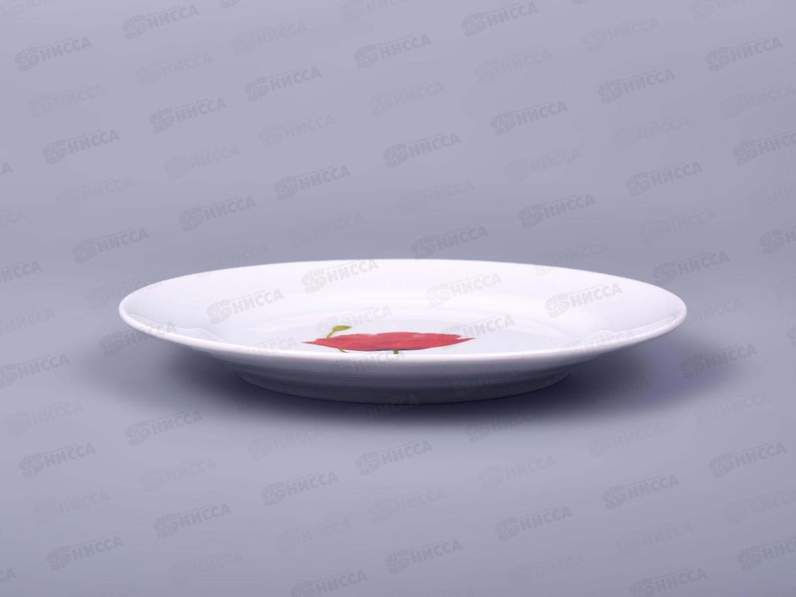 Тарелка мелкая 170мм фарфор Идиллия Алый мак 5С0023 *20