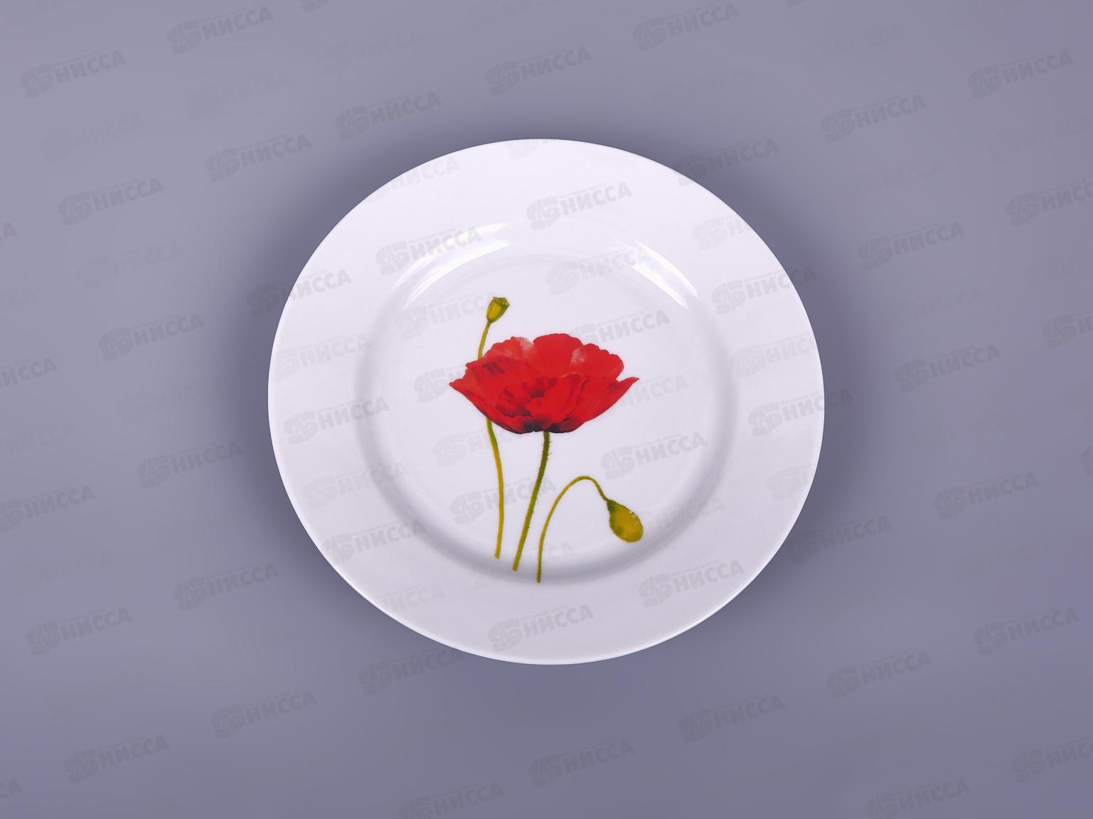 Тарелка мелкая 200мм фарфор Идиллия Алый мак 5С0019 *20
