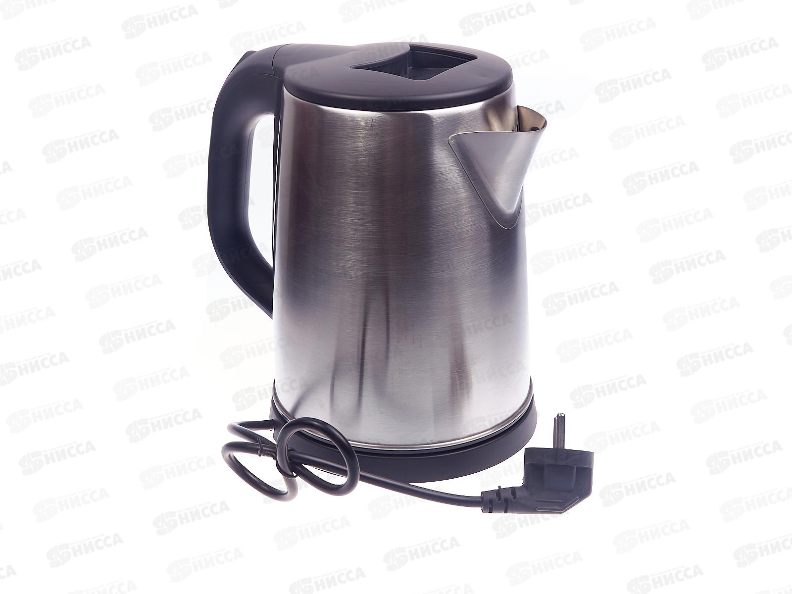 Чайник электрический SA-2149 2,0л нержавеющая сталь+черный  дисковый