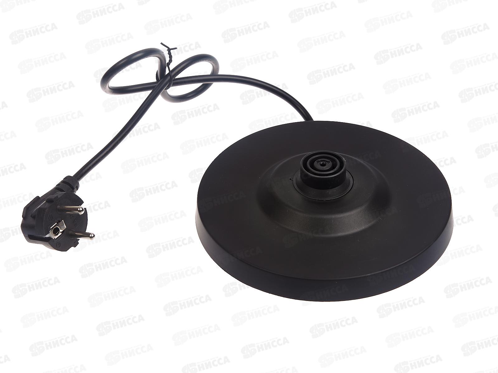 Чайник электрический SA-2149 2,0л нержавеющая сталь+черный  дисковый