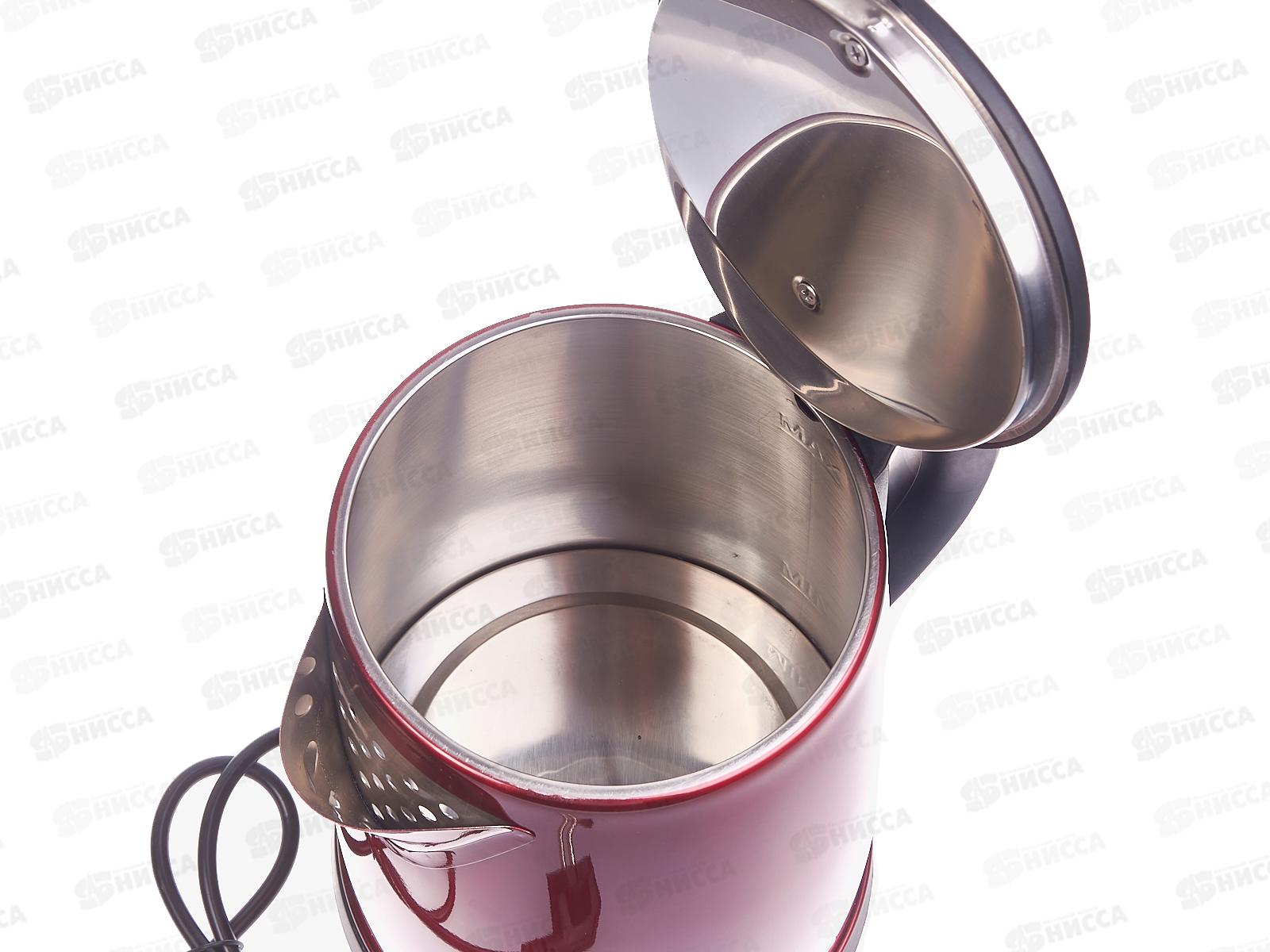 Чайник электрический SA-2149BR 2,0л нержавеющая сталь красно-черный дисковый