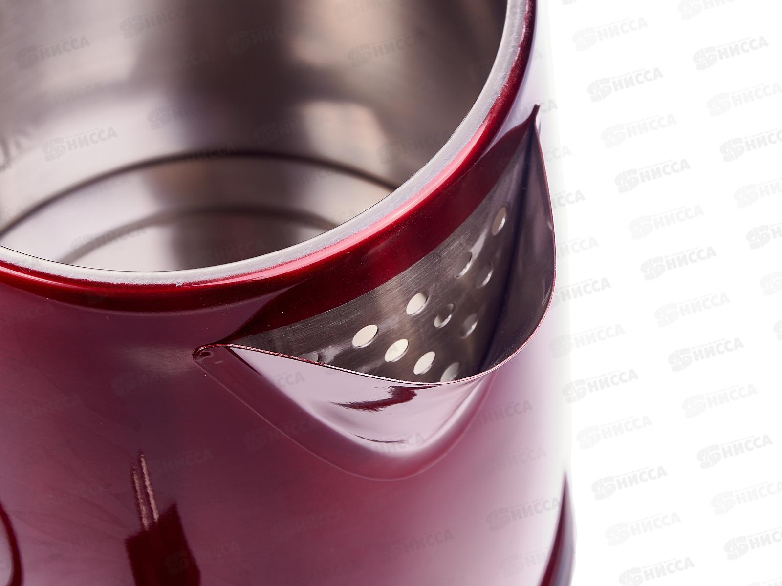 Чайник электрический SA-2149BR 2,0л нержавеющая сталь красно-черный дисковый