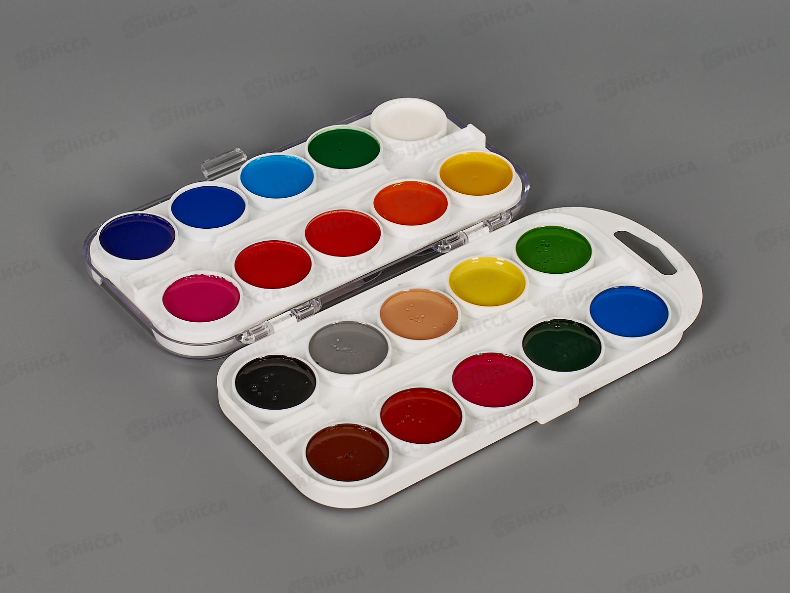 Акварель ГАММА Мультики New 20 цветов  пластиковая упаковка, без кисти, 211046_20 *18