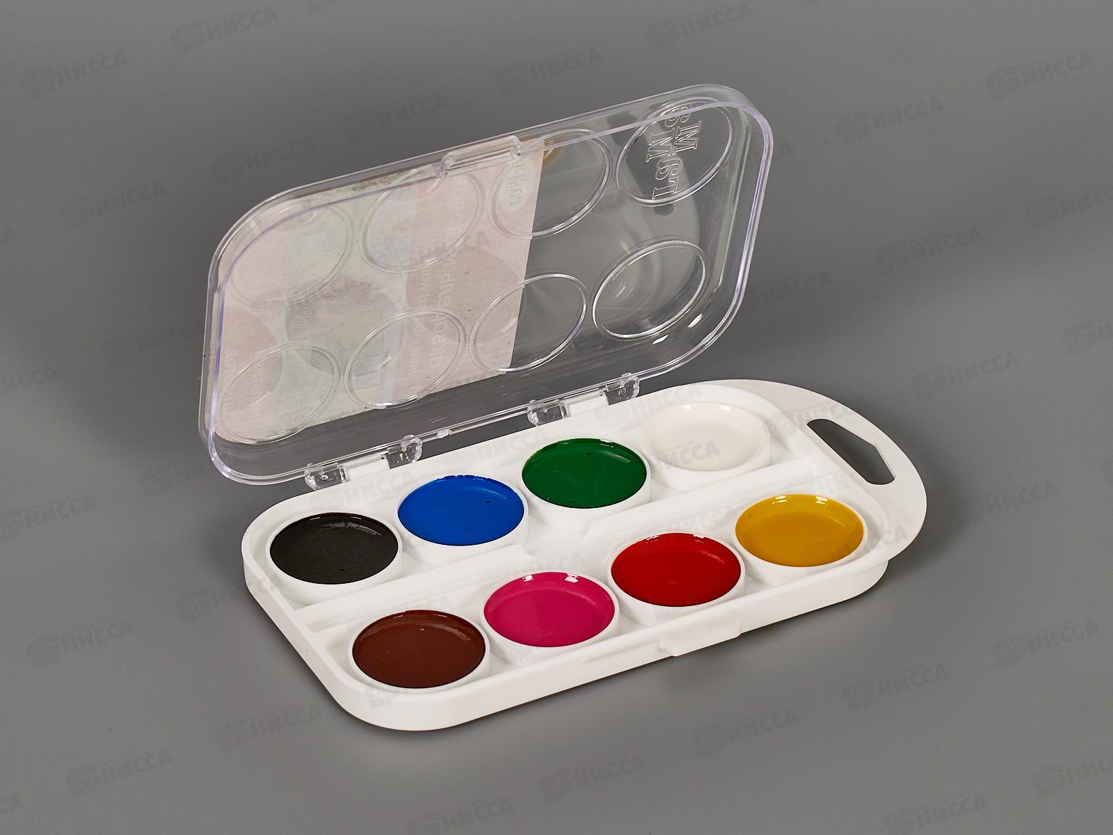 Акварель ГАММА Мультики New 8 цветов  пластиковая упаковка, без кисти, 211046_8 *16