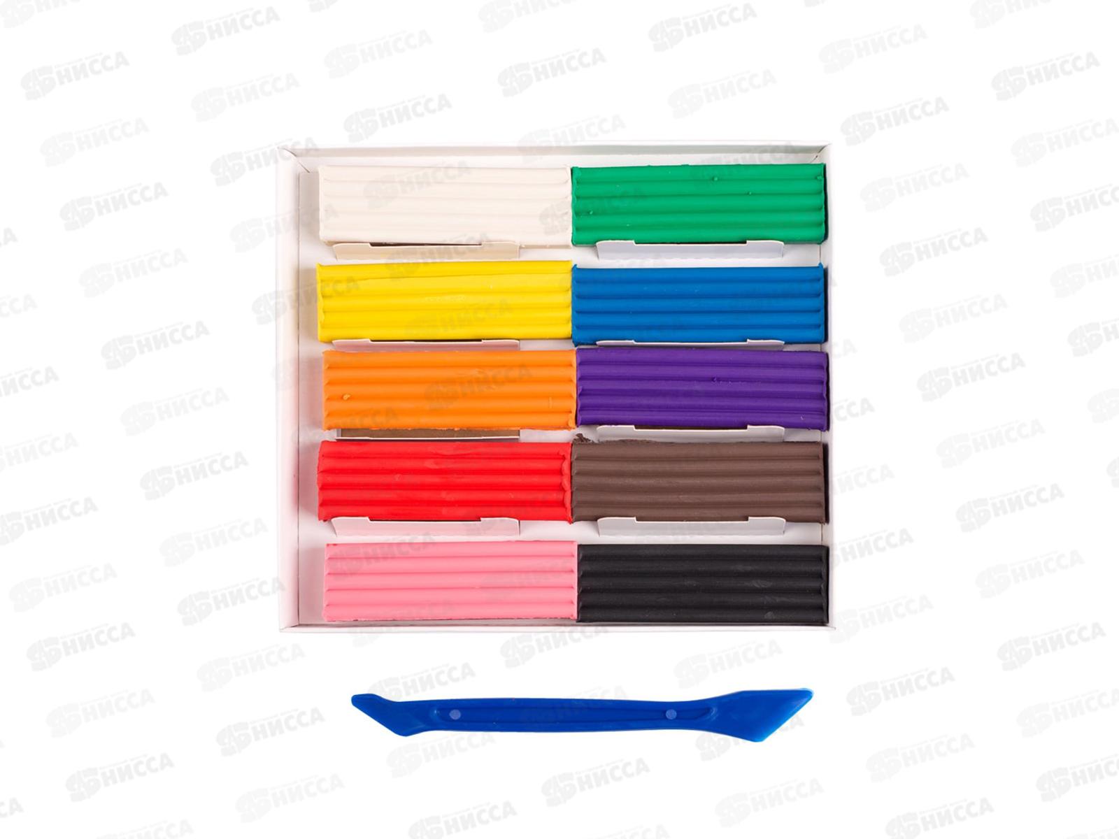 Пластилин  10 цветов 200грамм ГАММА Классический со стеком, 281032 *20