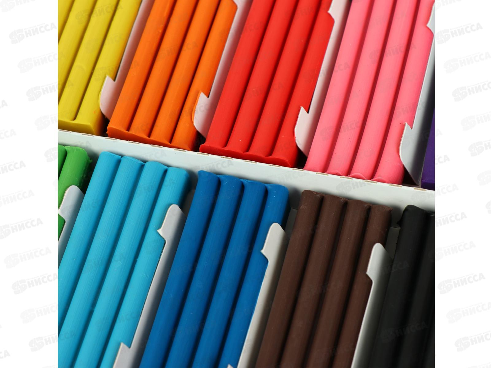 Пластилин 12 цветов 240грамм ГАММА Классический со стеком, 281033 *16