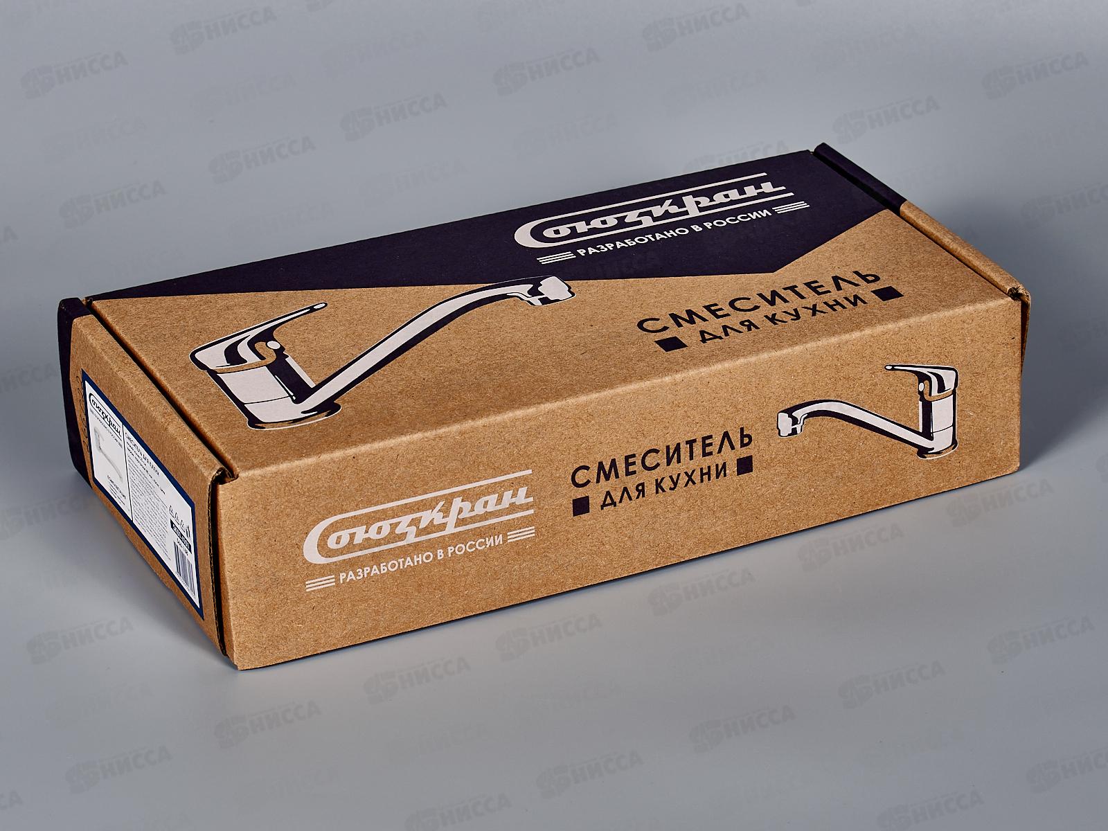 Смеситель Союз кран, керамический картридж, для кухни, 40мм шпилька хром без подводки 566-168  г