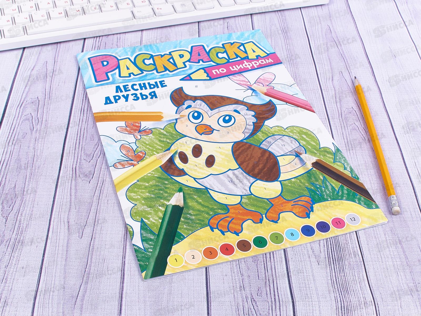 Раскраска по цифрам ЛиС А4 Лесные друзья, РКСЦ *50