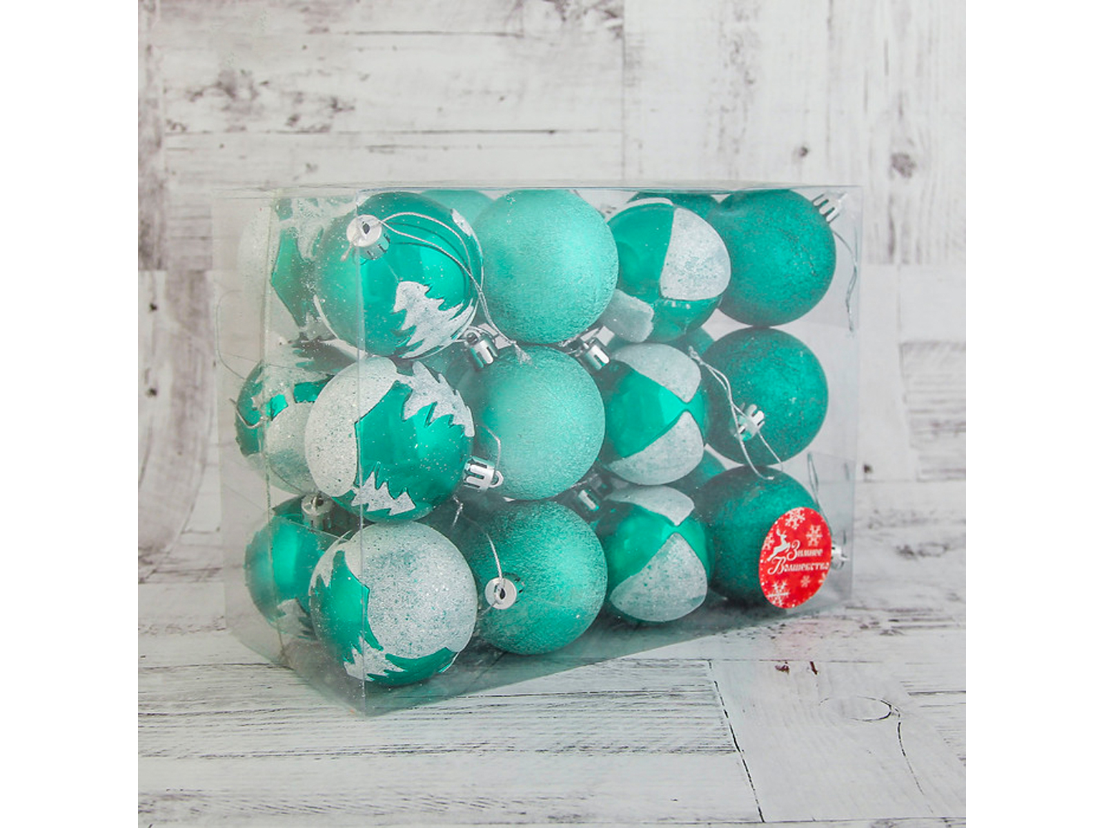 Набор шаров 24шт, 6см изумрудик 2131456