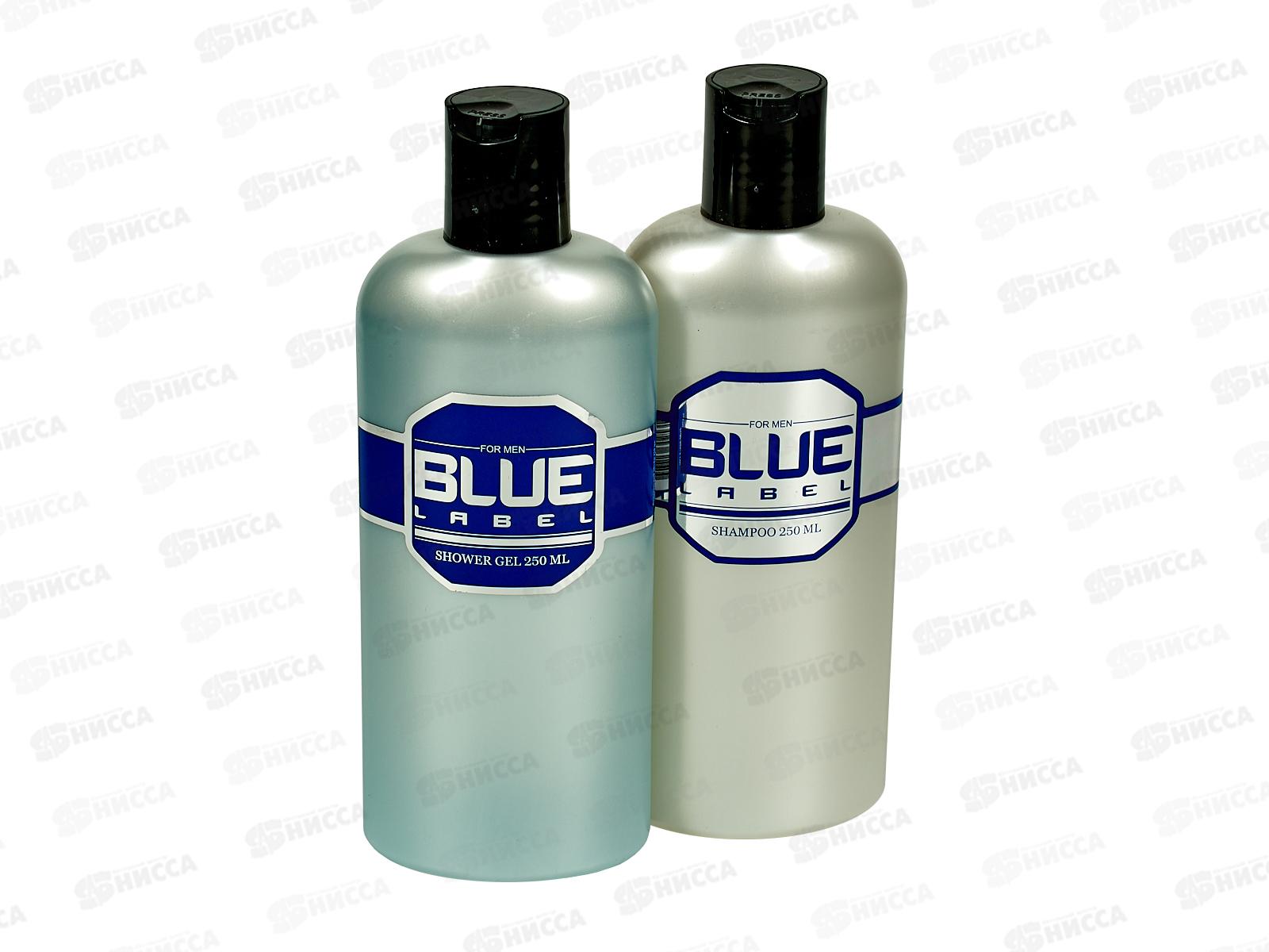 Набор подарочный Blue Label (шампунь  250мл + гель для душа  250мл) мужской *10