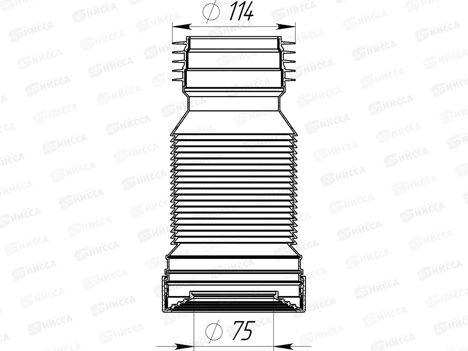 Удлинитель гибкий для унитаза  в пакете T828F  *22