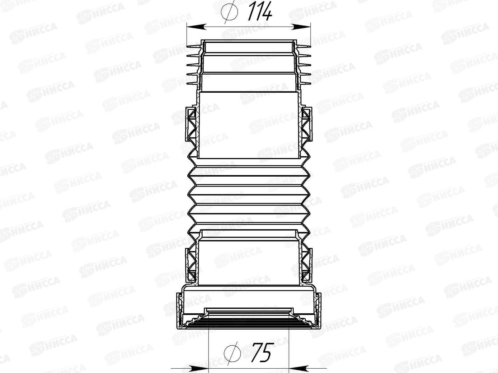 Удлинитель гибкий для унитаза  290-330мм,  T719-21-MR *21