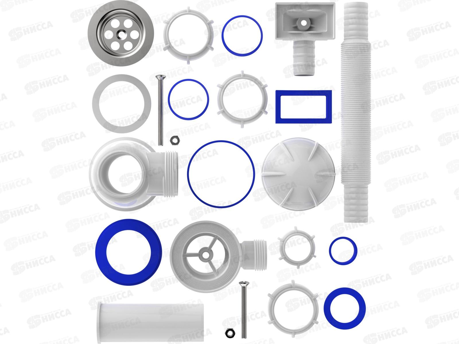 Сифон для кухни 1 1/2&quot х 40  с переливом  B0150  *35