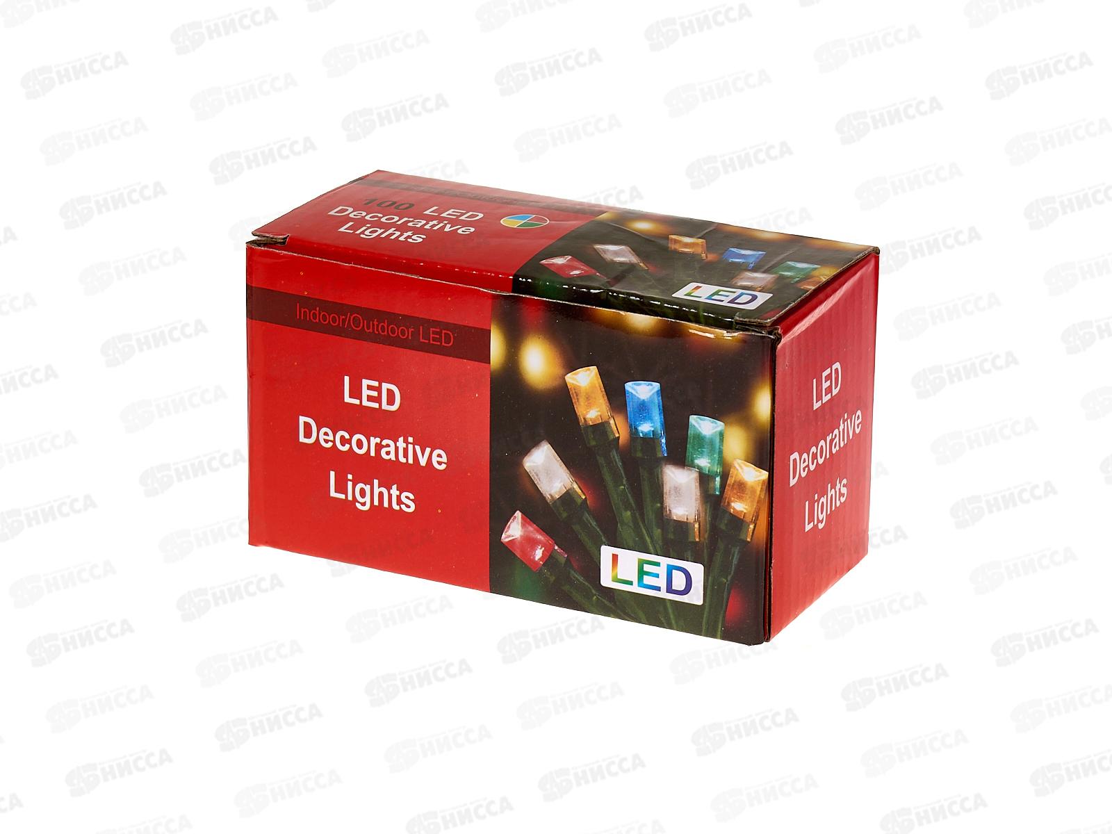 Гирлянда электрическая, новогодняя 9 м., 100 диодов, черный провод, разноцв., 220В, 50Гц, AL-8604 *100