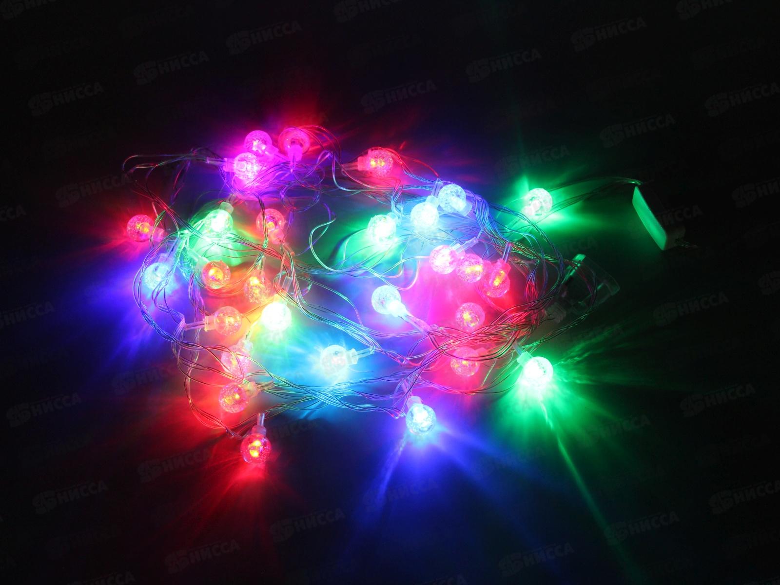 Гирлянда 5м,&quotШар ледяной&quot, 28 диодов, разноцветные, прозрачный провод, AL-8615-1 *150