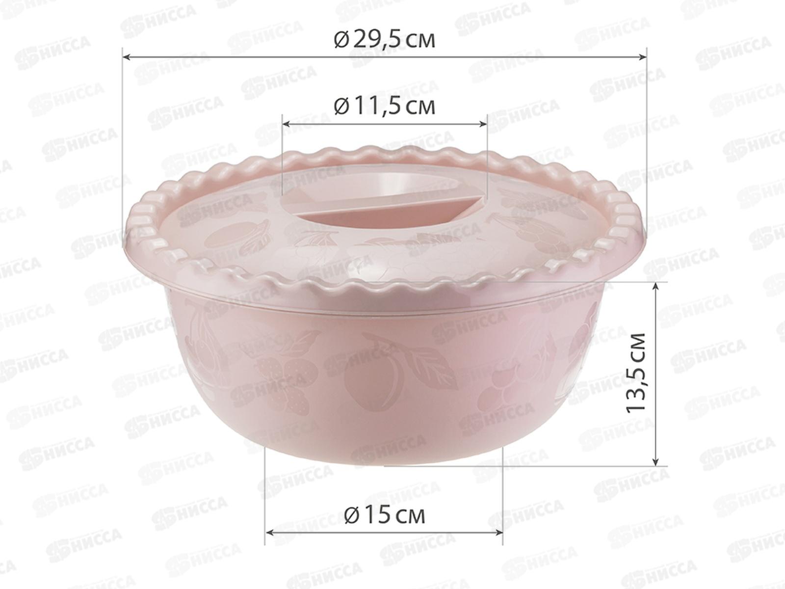 Миска 5,0л с крышкой круглая Чайная роза  М1317 *20