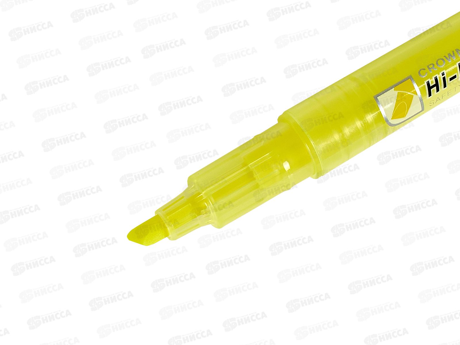 Маркер CROWN Multi Hi-Lighter текстовый желтый, 1-4мм, H-500 *12