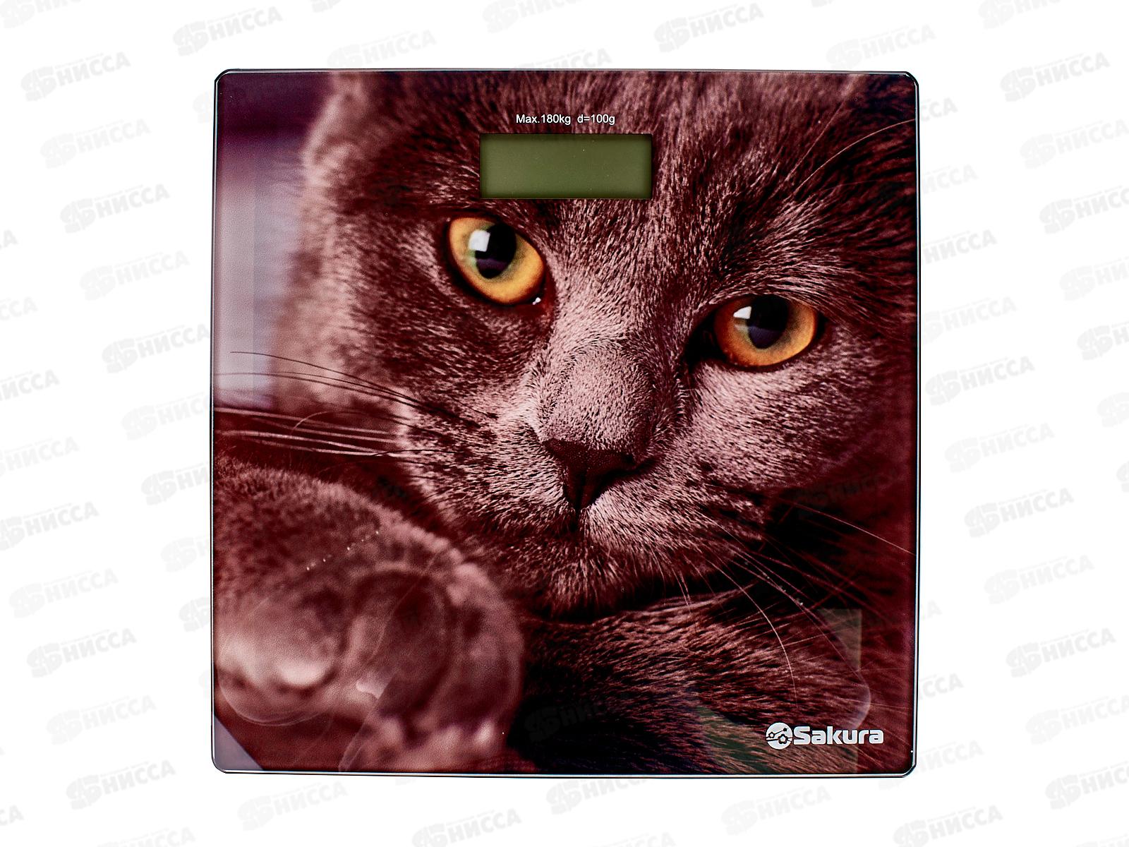 Весы напольные SA-5065CT ultraslim 180кг электронные  Кошка