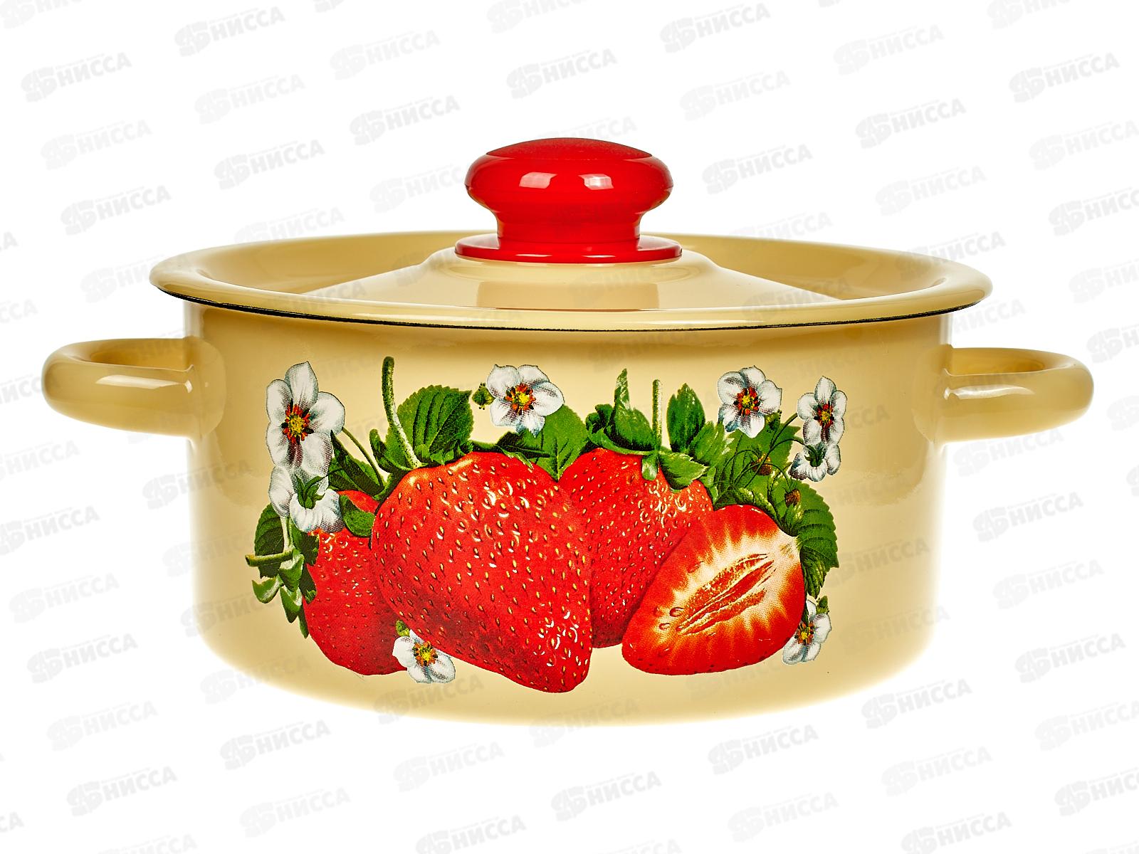 Кастрюля 2,0л цилиндрическая с декором палевая с пластмассовой кнопкой С1610.3П *8