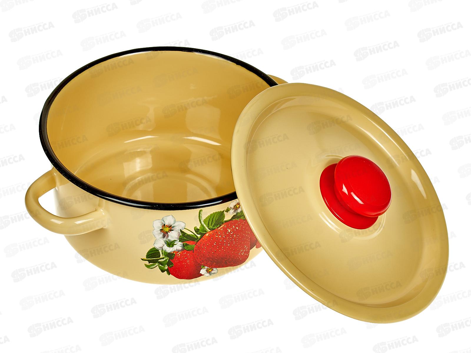 Кастрюля 2,0л цилиндрическая с декором палевая с пластмассовой кнопкой С1610.3П *8