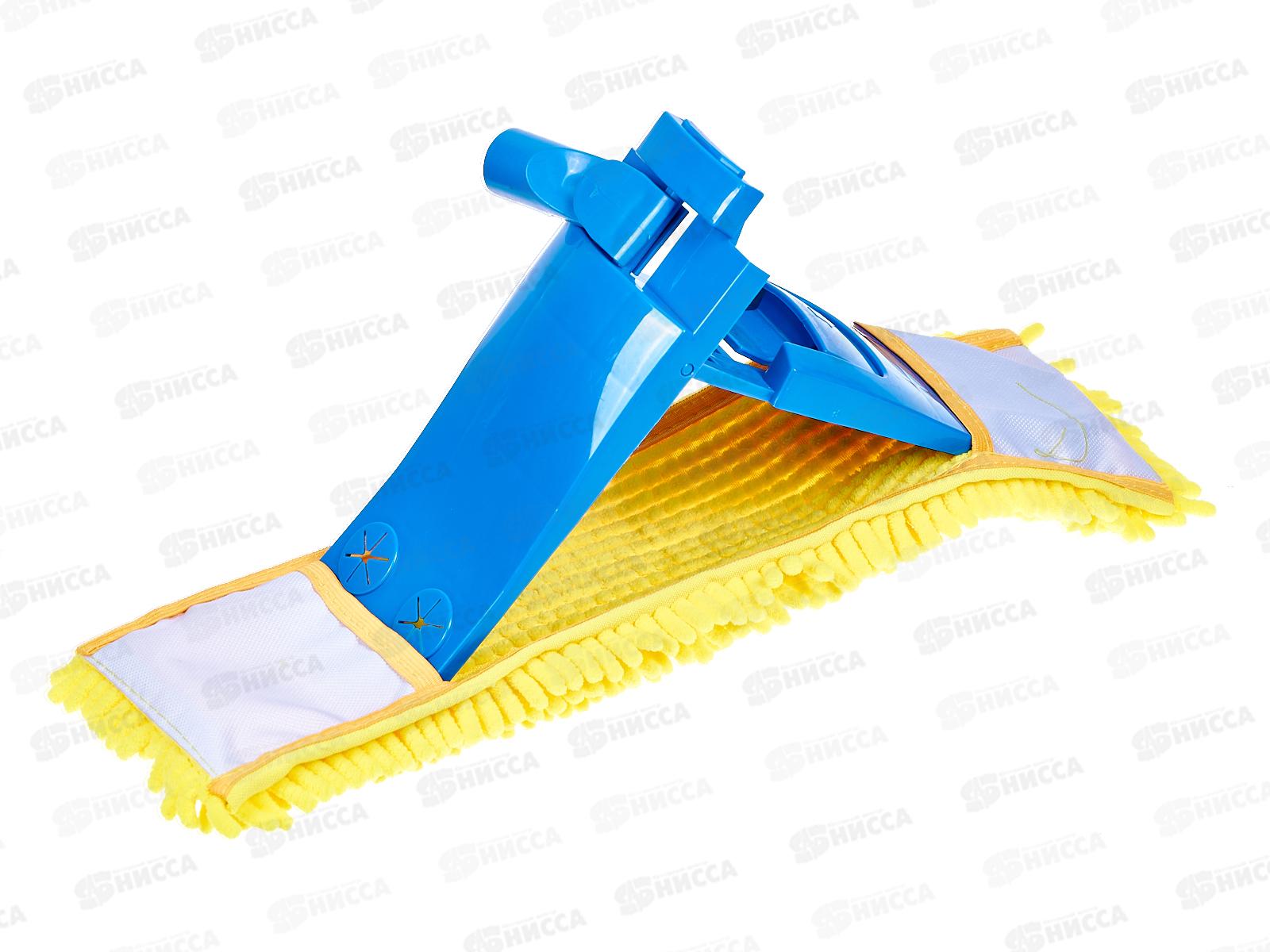 Швабра флеттер &quotМамонтенок&quot микрофибра-лапша нетелескопическая ручка 120см  *24