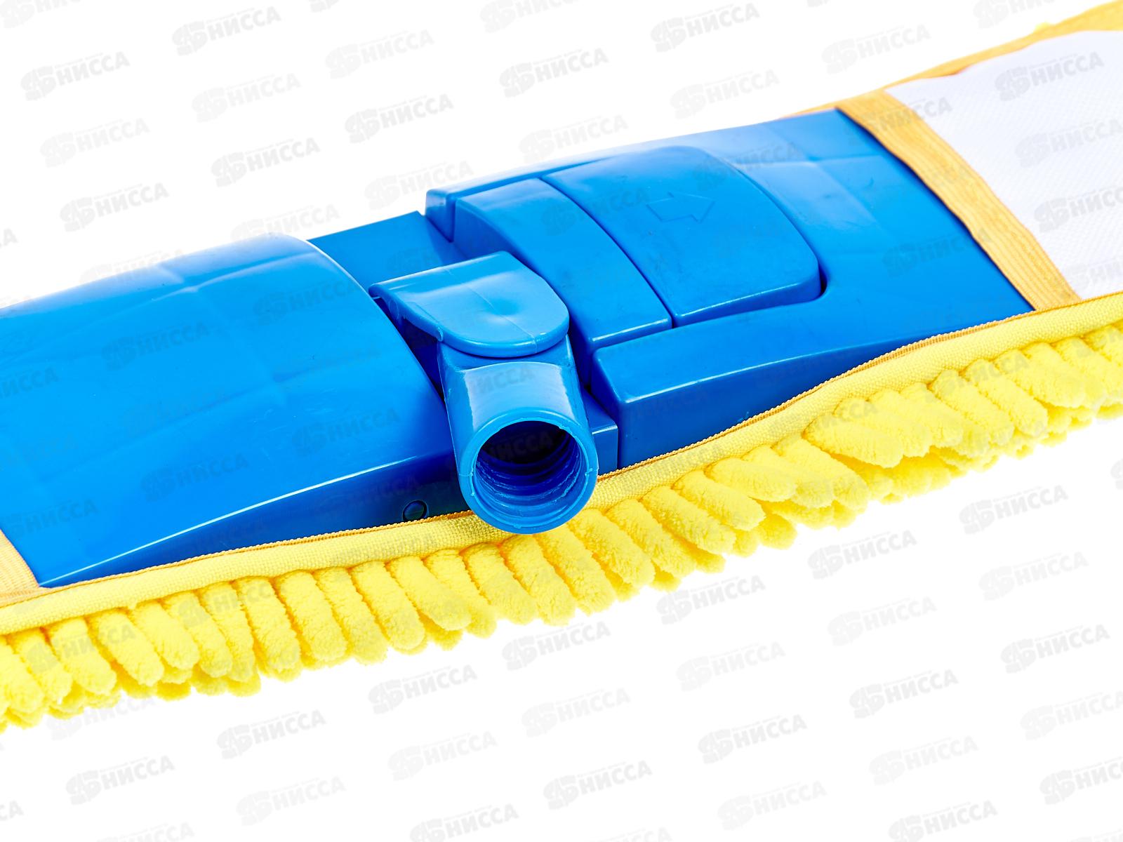 Швабра флеттер &quotМамонтенок&quot микрофибра-лапша нетелескопическая ручка 120см  *24