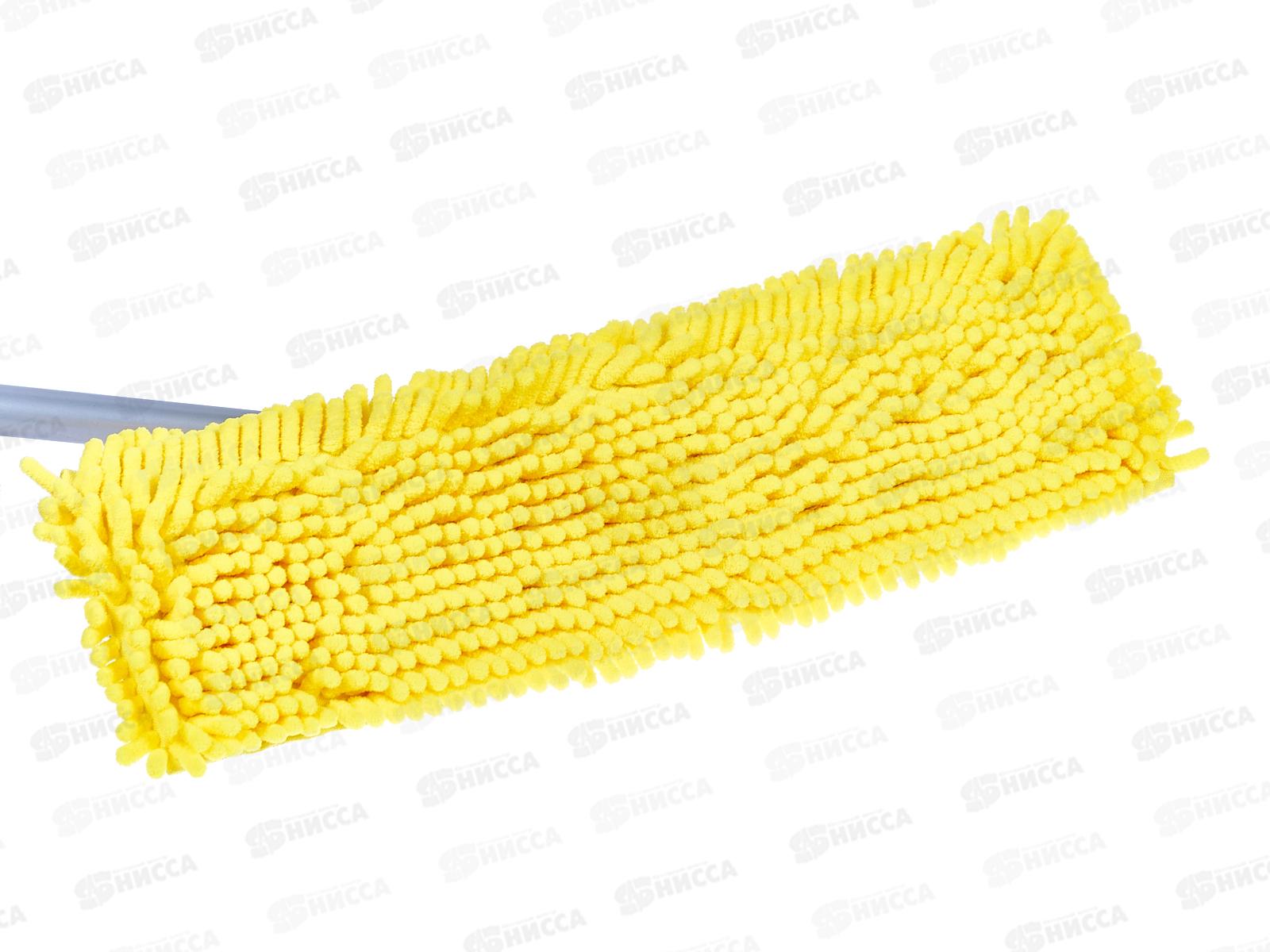 Швабра флеттер &quotМамонтенок&quot микрофибра-лапша нетелескопическая ручка 120см  *24