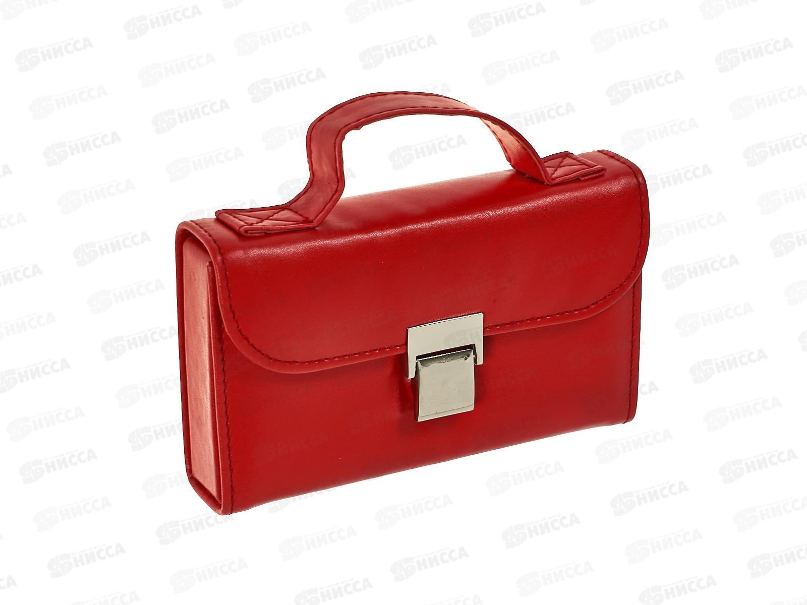 Маникюрный набор 9 предметов красный футляр из экокожи 107-012