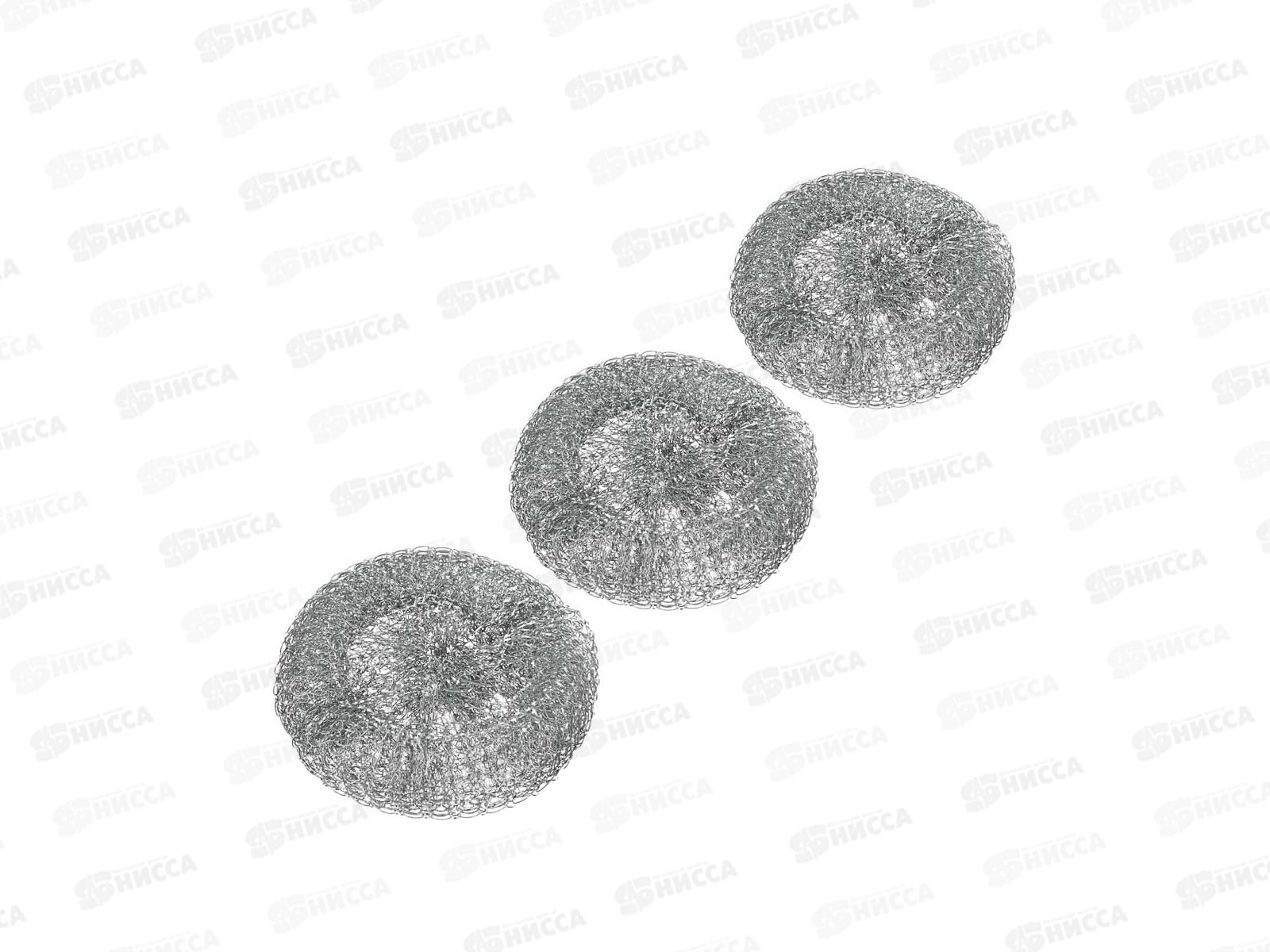 Губка для посуды металлическая Vetta 3шт*20г  441-018 *12/360 г