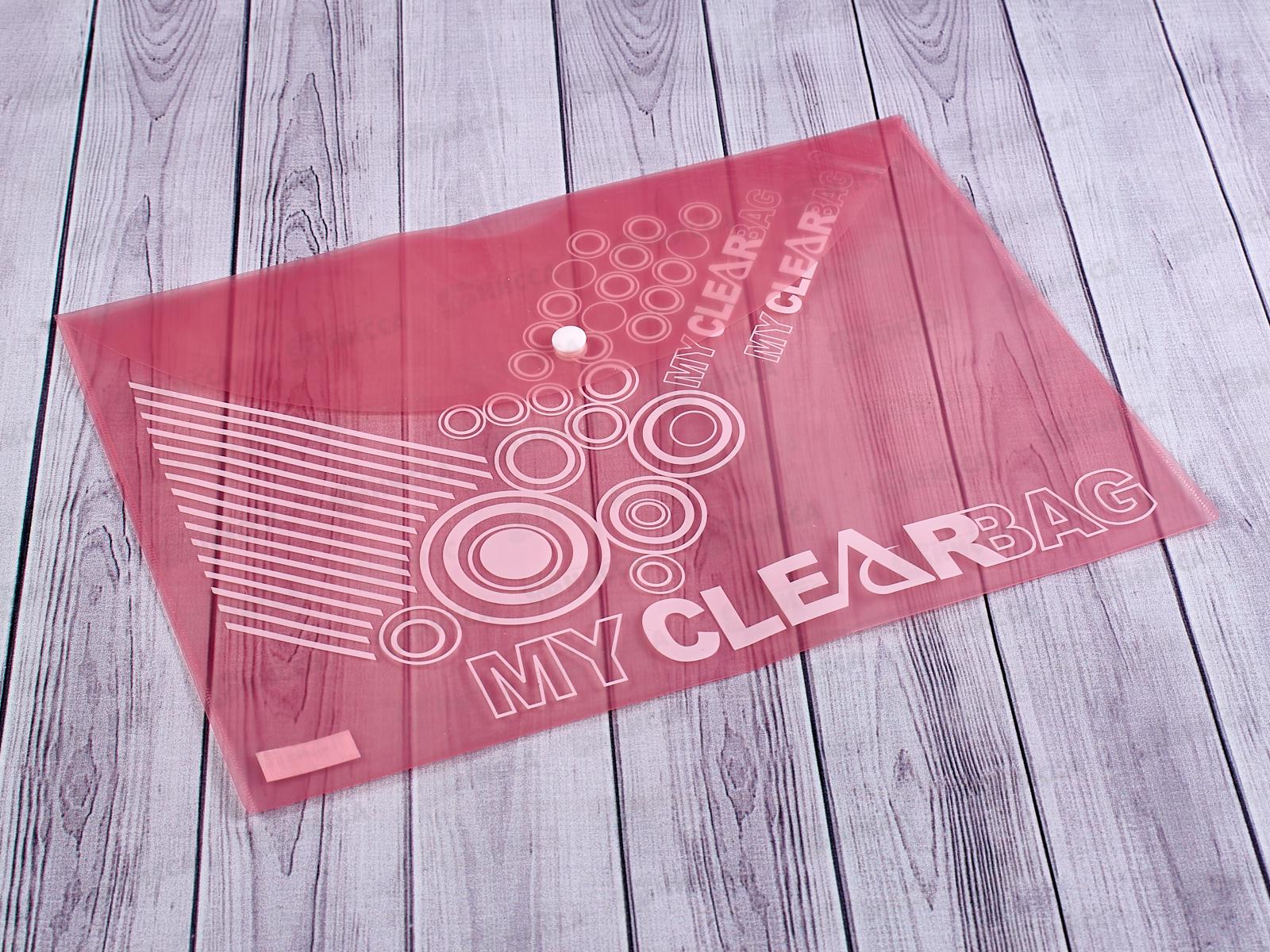 Папка с кнопкой FLEXoffice А4 розовая, 0.18мм, FO-CBF05 *10