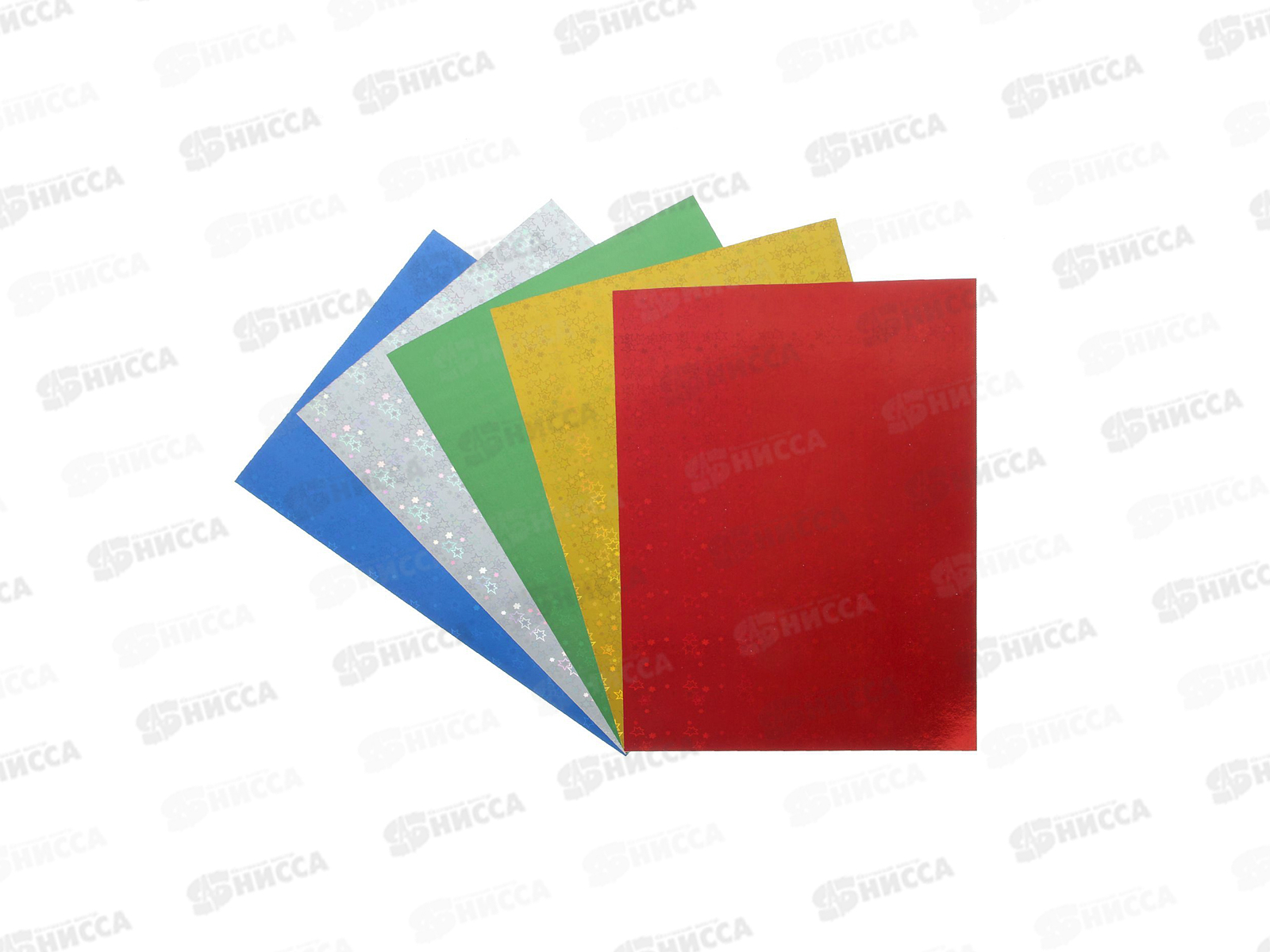 Цветной картон Каляка-Маляка 5 листов 5 цветов  голографический, КФГКМ05 *100