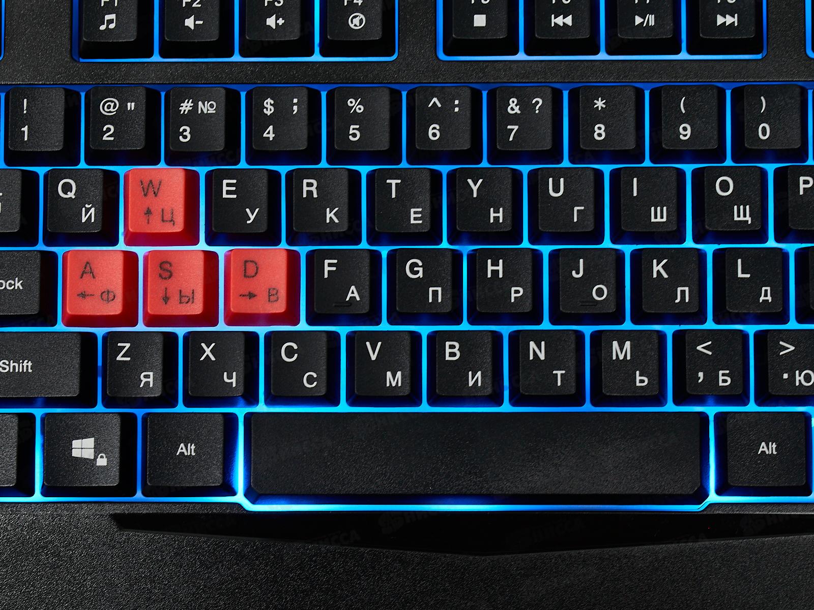 Клавиатура проводная Perfeo LEGION Multimedia, GAME DESIGN, 3 цветная подстветка, USB, чёрная, PF-9220-GM