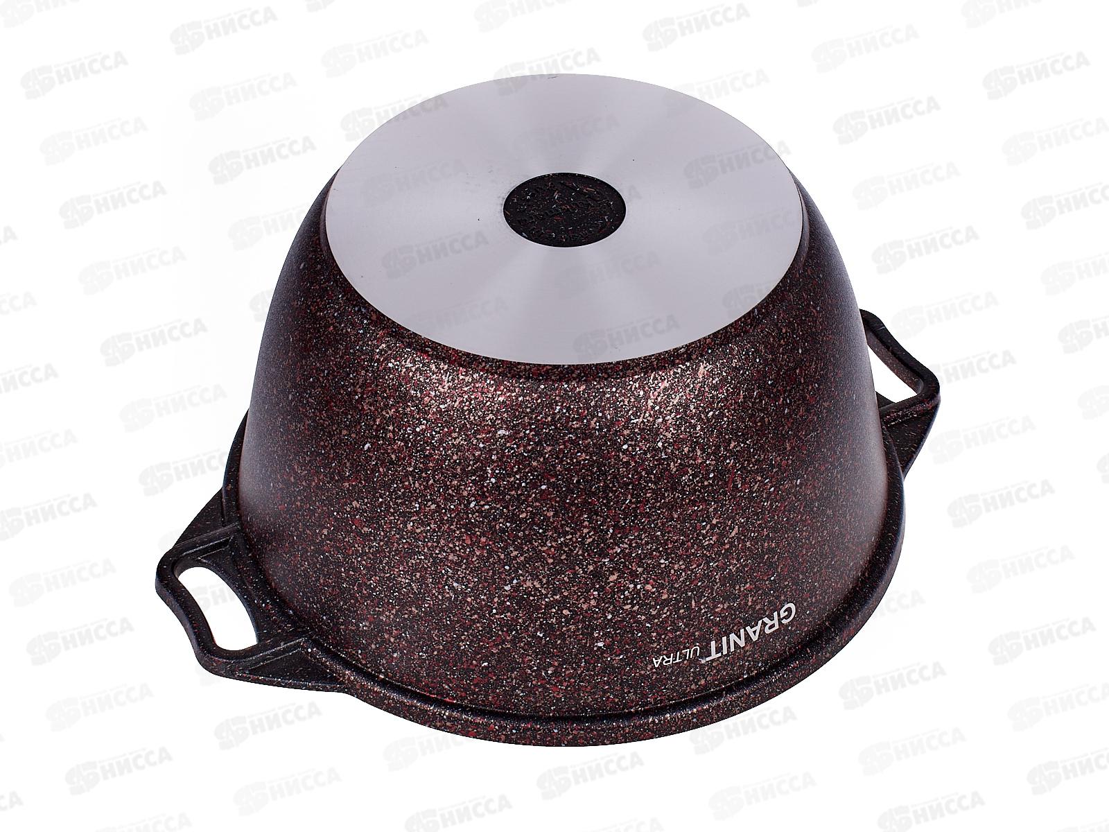 Кастрюля 4,0л со стеклянной крышкой АП Granit ultra red кга42а *3