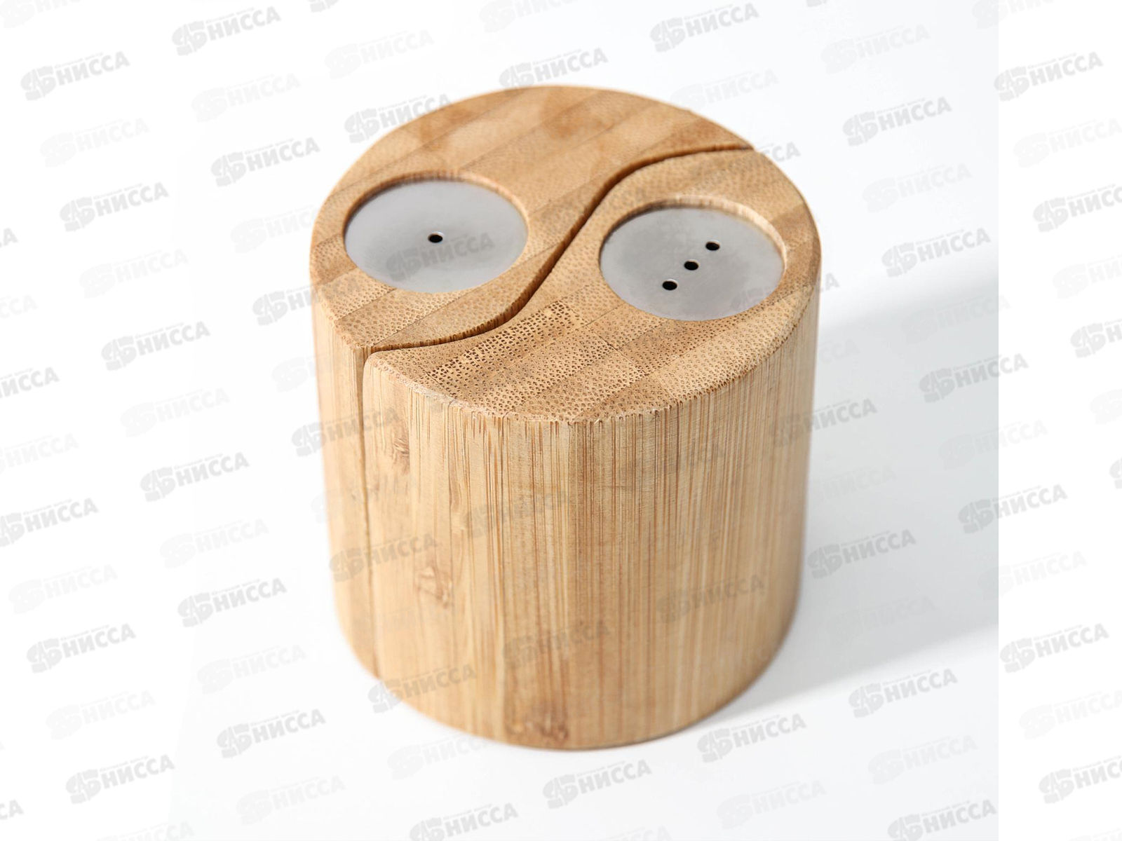 Набор для специй 2 предмета (солонка+перечница) бамбук 7*7см №4 на магните